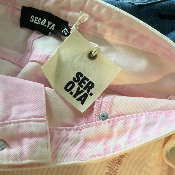 SER.O.YA Zuri Low Rise Mini Skirt Pink 27 - Picture 3 of 5